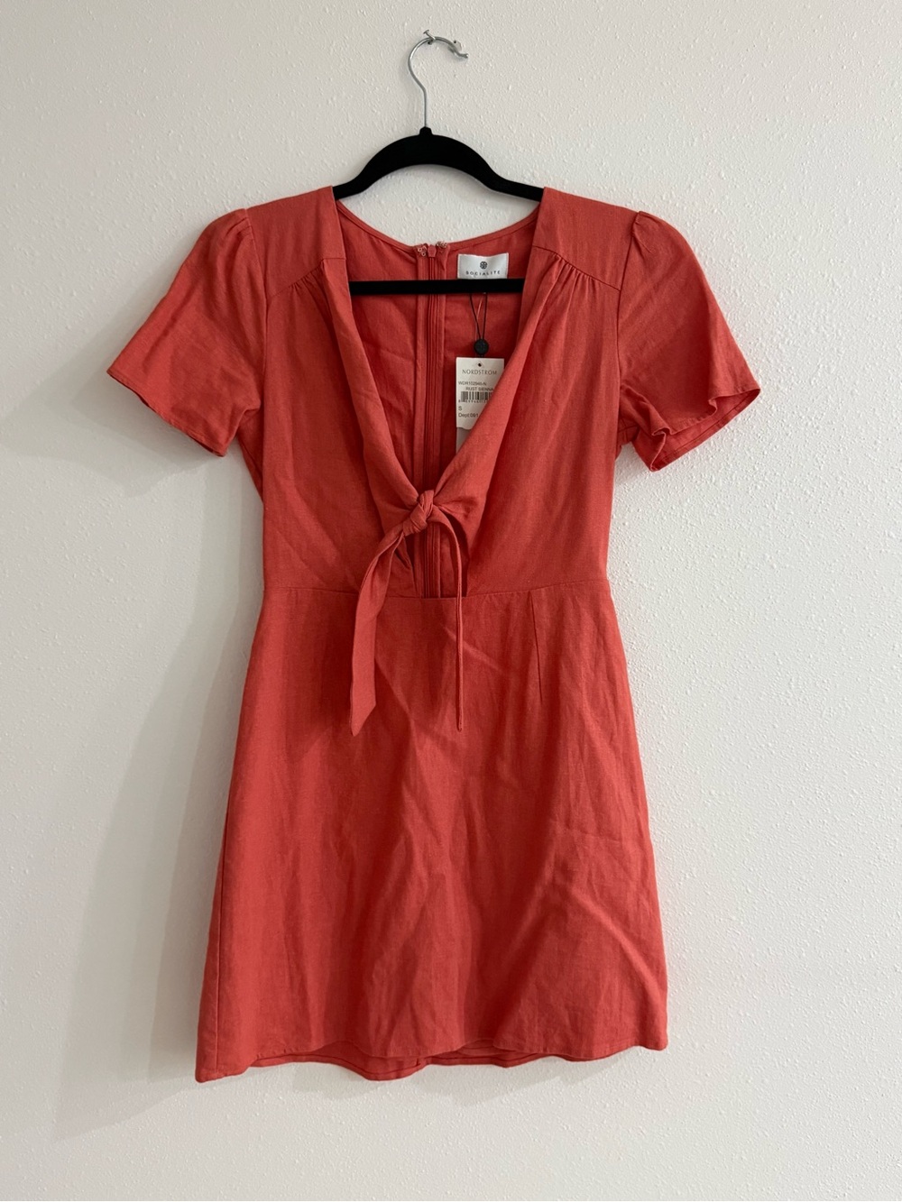 Socialite Coral Tie-Front Mini Dress